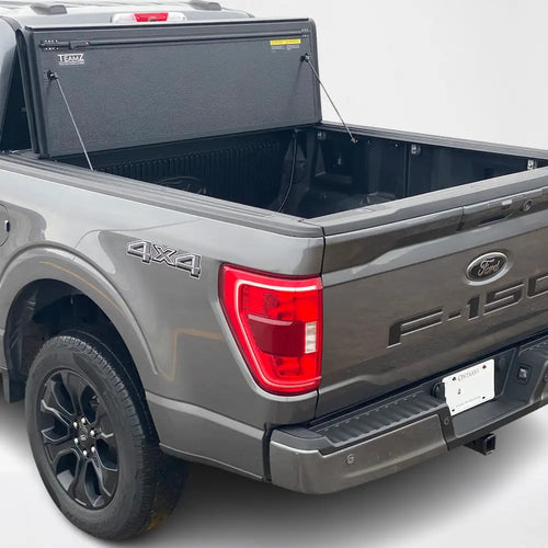 Teamz hard tri-fold tonneau cover flip up do not touch the truck cab and back window