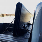 Teamz hard tri-fold tonneau cover protect the truck cab and back window
