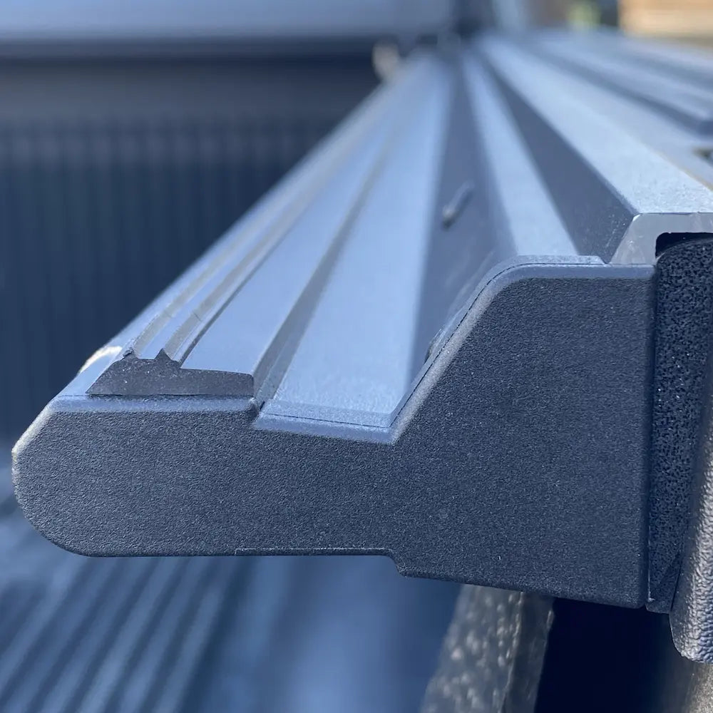 Teamz hard tri-fold tonneau cover rail end cap protect user