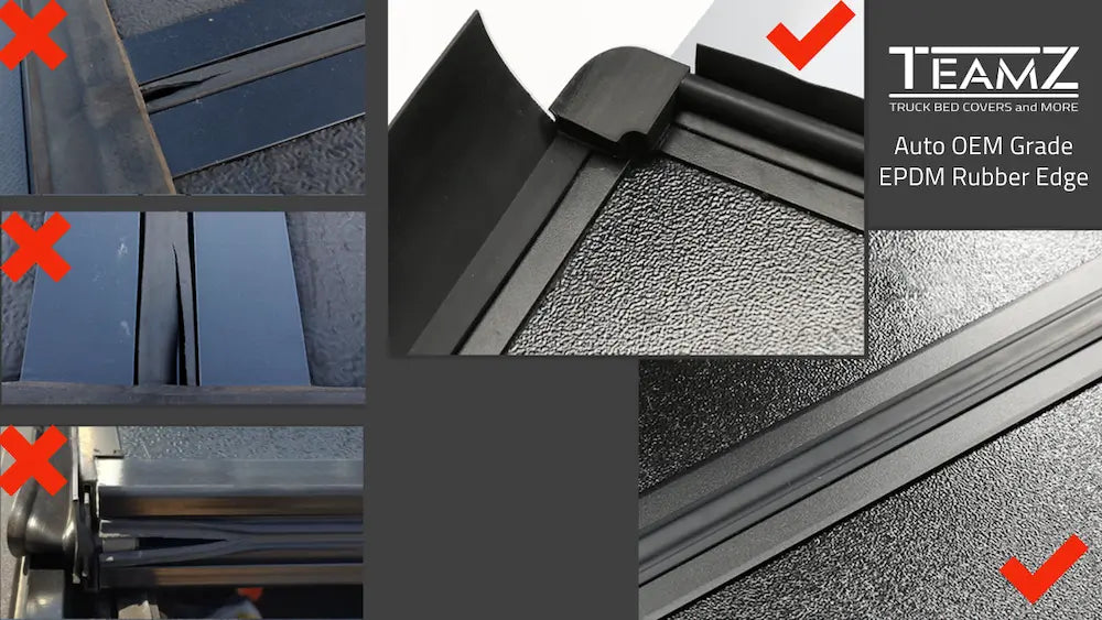 Teamz hard tonneau cover use auto OEM grade rubber