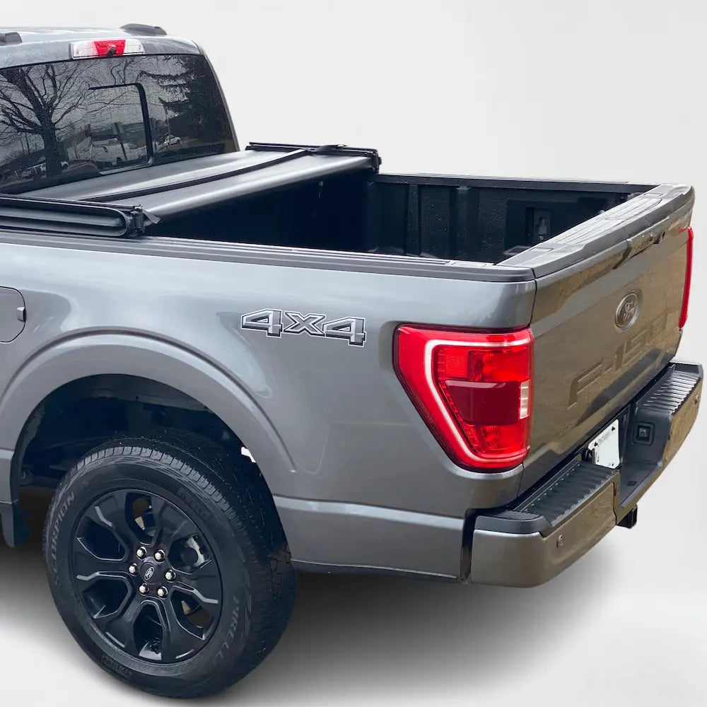 Teamz soft tonneau cover opened two panels